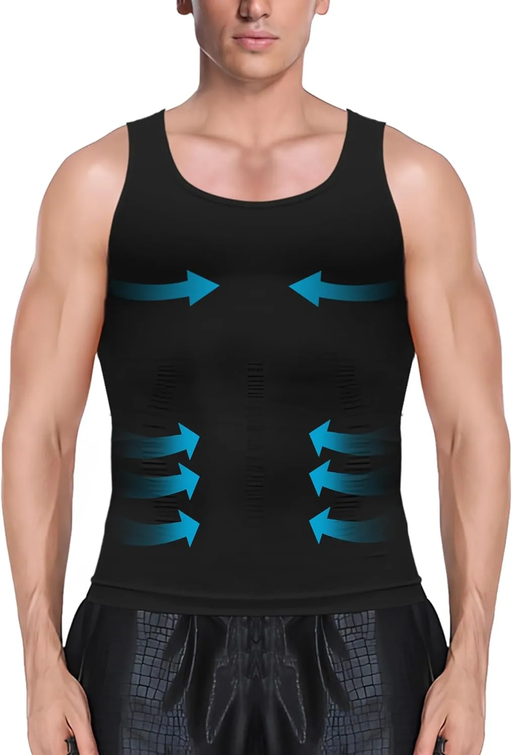 1/2/3 Pack Shaper Slimming Tank Top Athletic Compression Shirt with Sleeveless Undershirts for Men