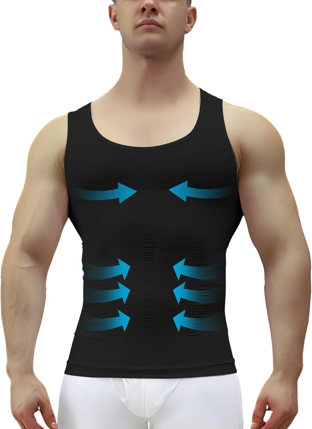 1/2/3 Pack Shaper Slimming Tank Top Athletic Compression Shirt with Sleeveless Undershirts for Men
