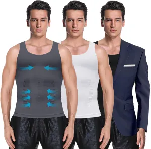 1/2/3 Pack Shaper Slimming Tank Top Athletic Compression Shirt with Sleeveless Undershirts for Men