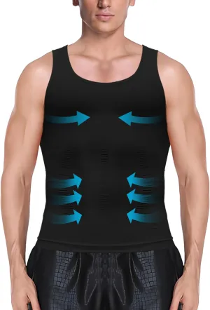 1/2/3 Pack Shaper Slimming Tank Top Athletic Compression Shirt with Sleeveless Undershirts for Men
