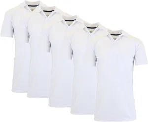 5-Pack Men's Dry Fit Moisture-Wicking Polo Shirt (S-3XL)