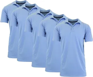 5-Pack Men's Dry Fit Moisture-Wicking Polo Shirt (S-3XL)