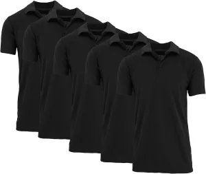 5-Pack Men's Dry Fit Moisture-Wicking Polo Shirt (S-3XL)