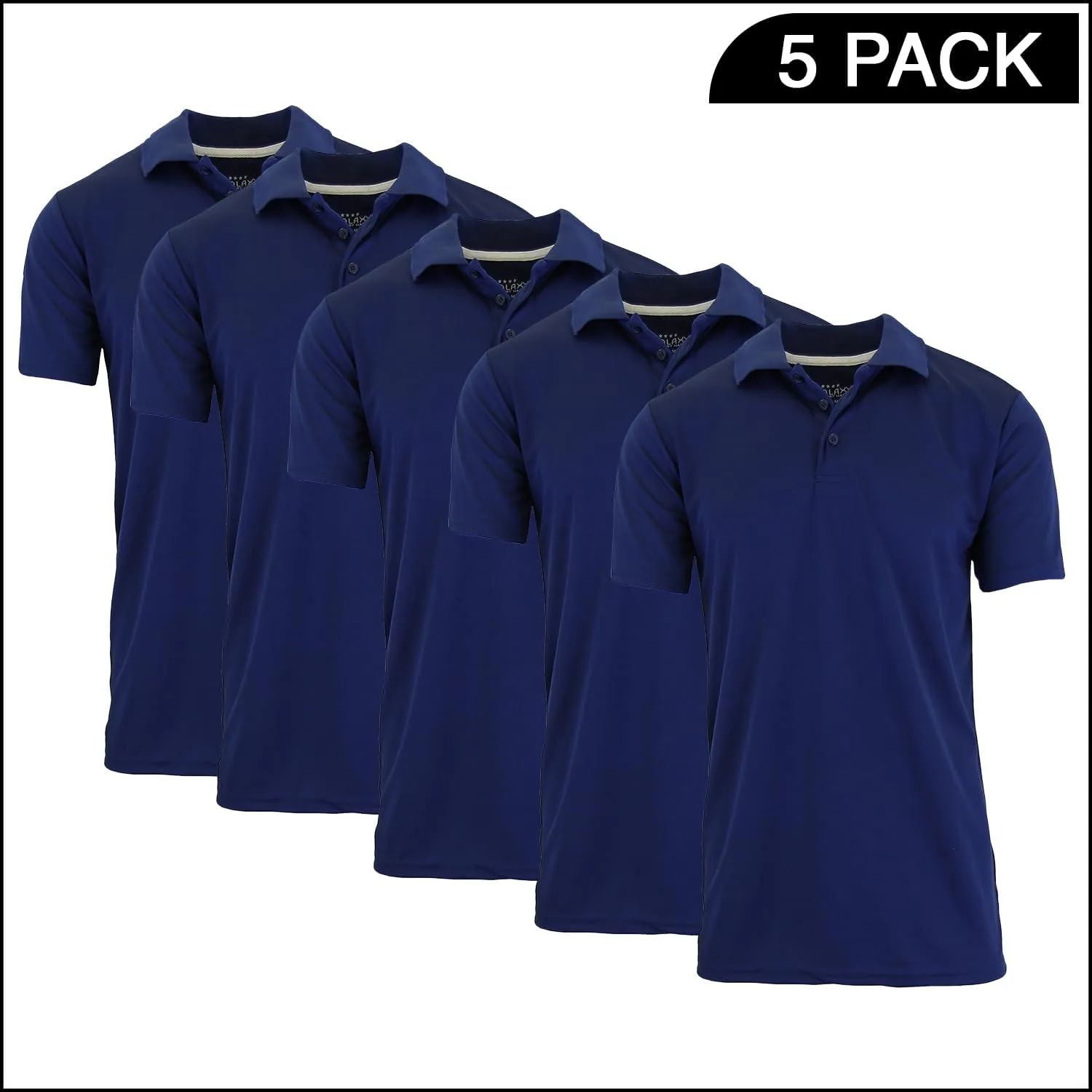 5-Pack Men's Dry Fit Moisture-Wicking Polo Shirt (S-3XL)