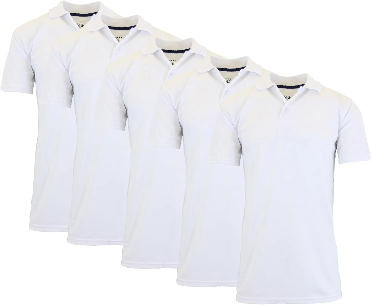5-Pack Men's Dry Fit Moisture-Wicking Polo Shirt (S-3XL)