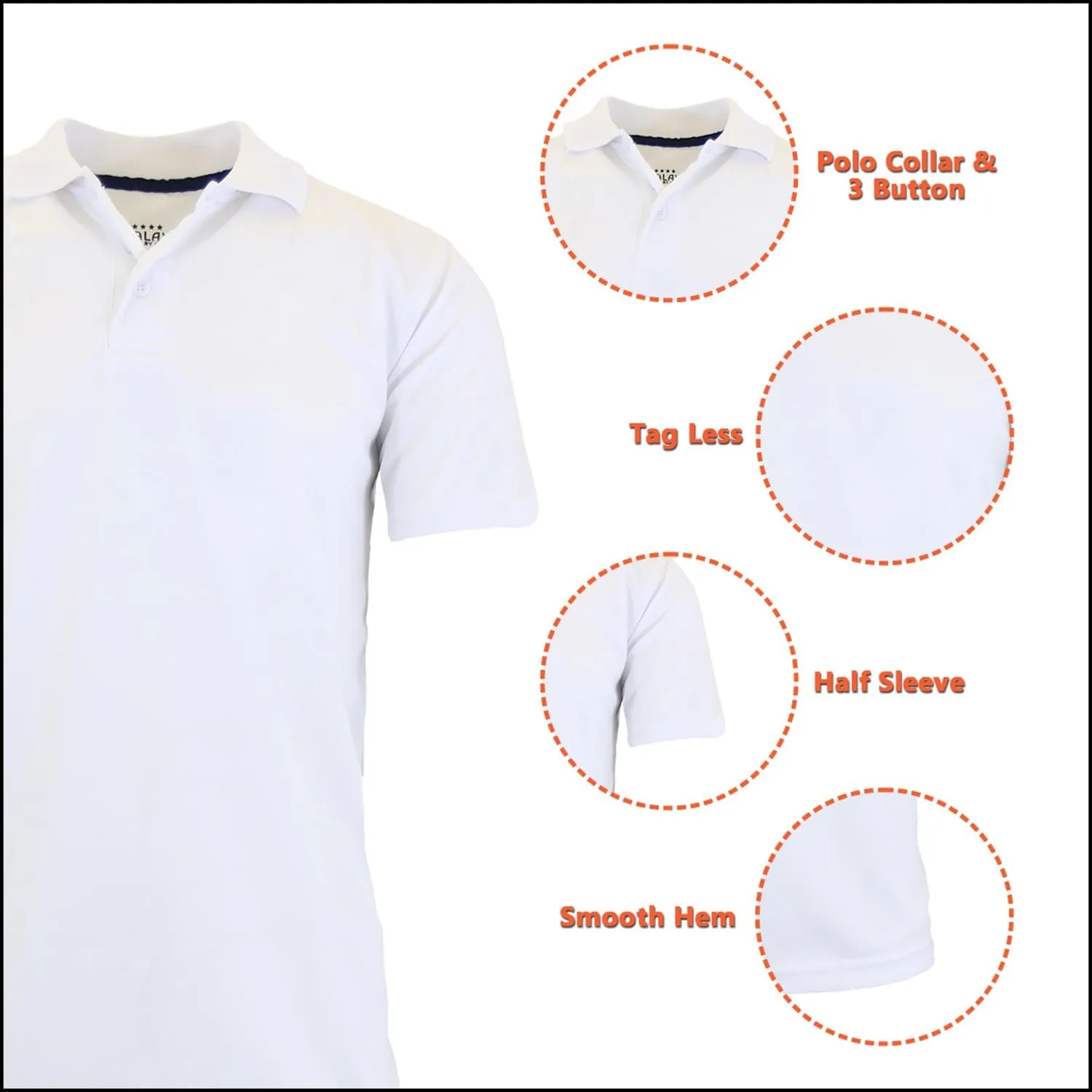 5-Pack Men's Dry Fit Moisture-Wicking Polo Shirt (S-3XL)