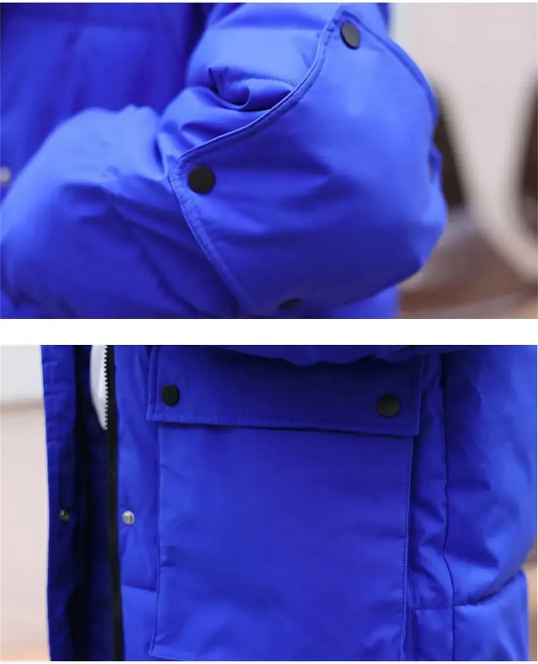 Adhdyuud Women Solid With Pocket Long Cotton Padded Coats Thicken Warm Hooded Winter Jacket Winter