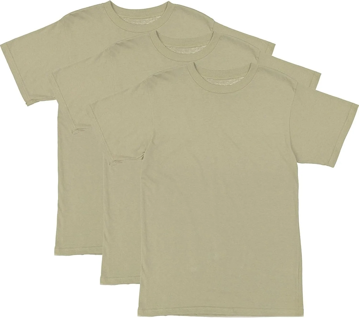 ARMYU Desert Tan Sand Military T-Shirts 100% Cotton Army ACU Uniform Tees 3-Pack