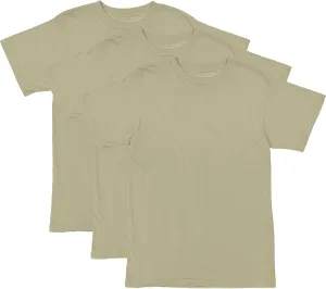 ARMYU Desert Tan Sand Military T-Shirts 100% Cotton Army ACU Uniform Tees 3-Pack
