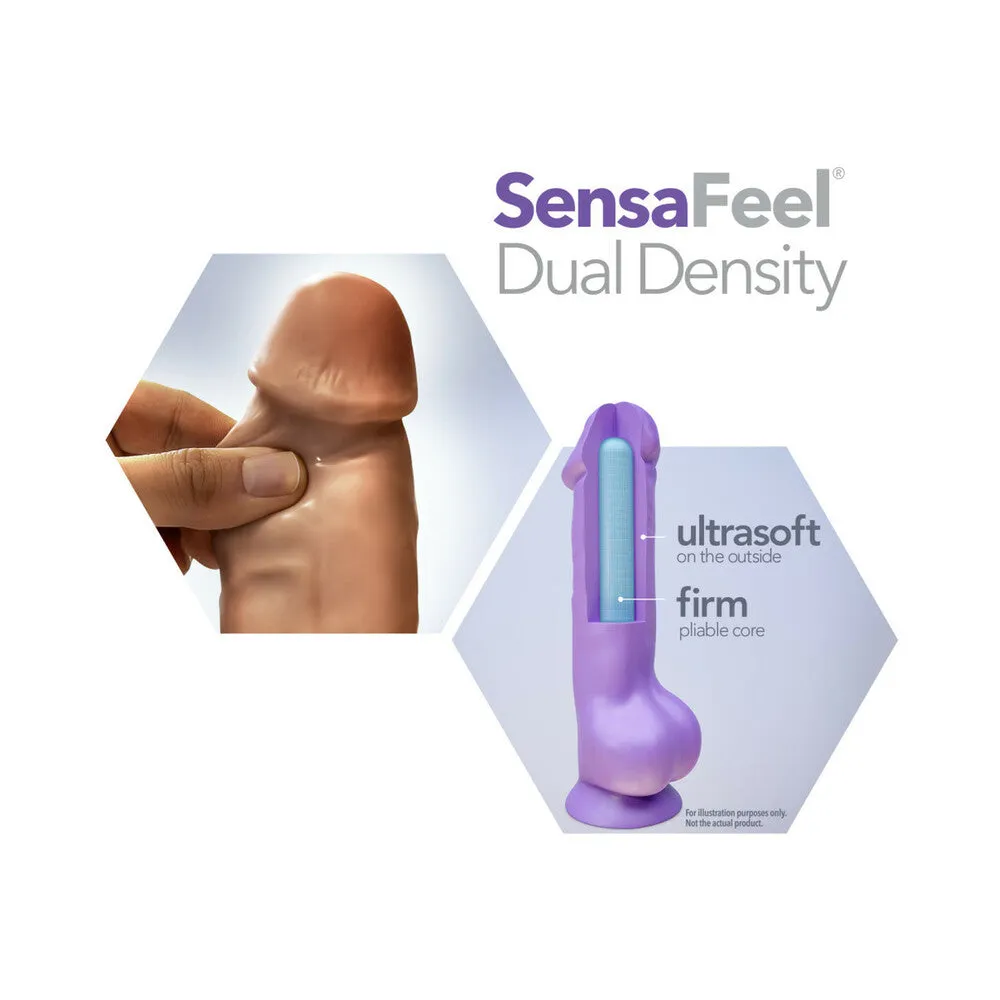 Au Naturel 9.5 in. Posable Dual Density Dildo with Balls Tan