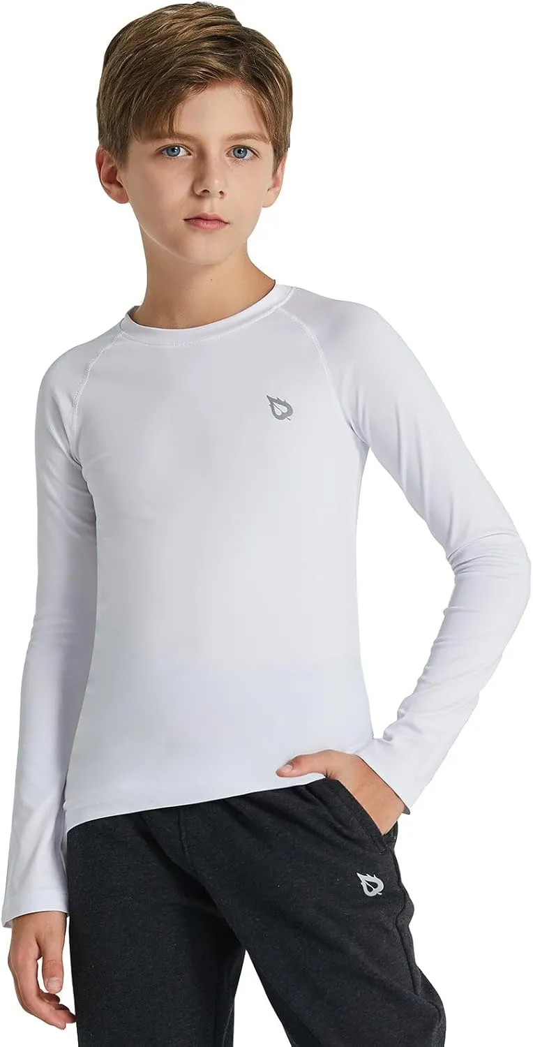 baleaf Boys Compression Shirt Long Sleeve Youth Undershirts Kids Football Baseball Baselayer Cold Gear Quick Dry