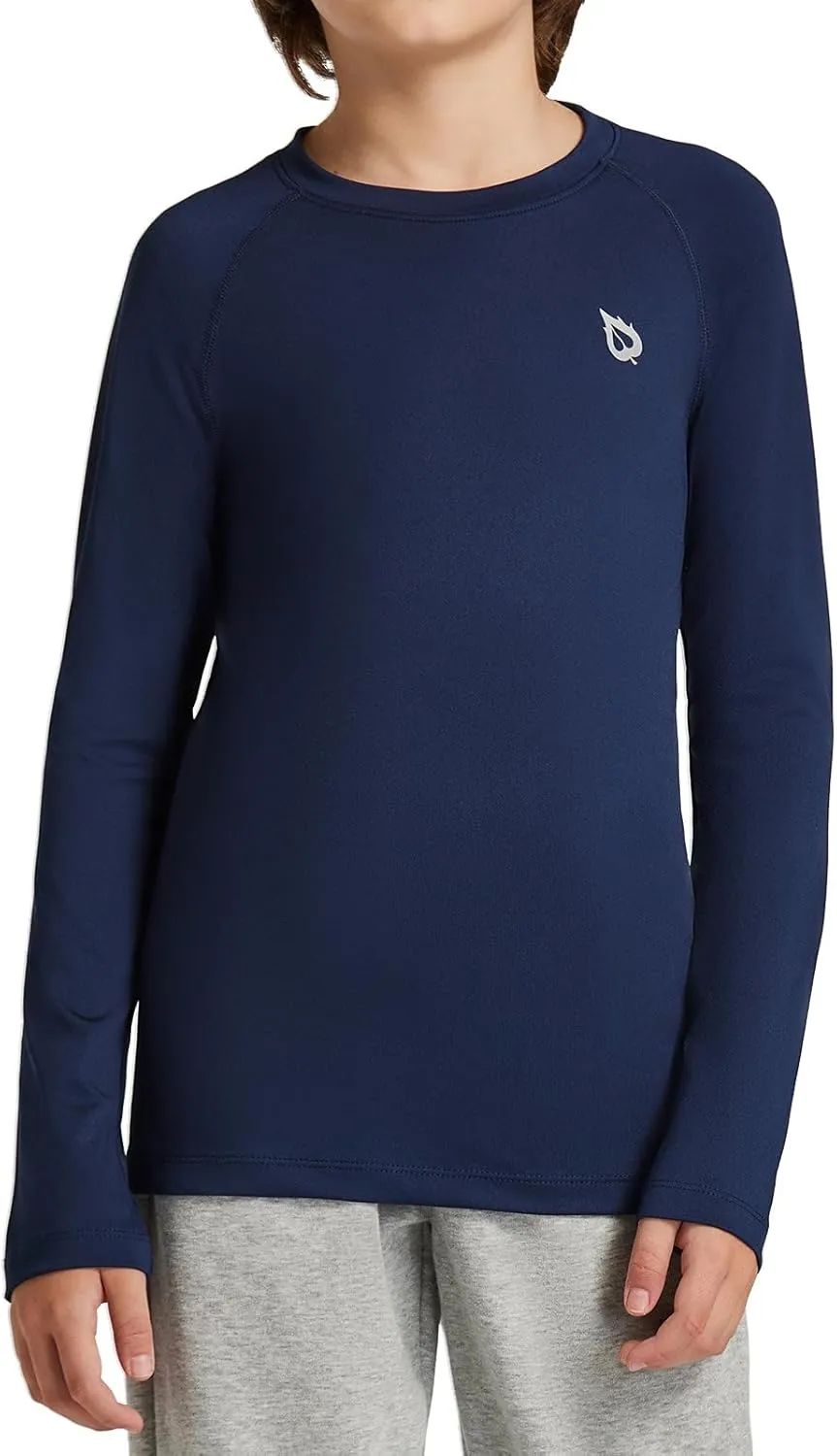 baleaf Boys Compression Shirt Long Sleeve Youth Undershirts Kids Football Baseball Baselayer Cold Gear Quick Dry