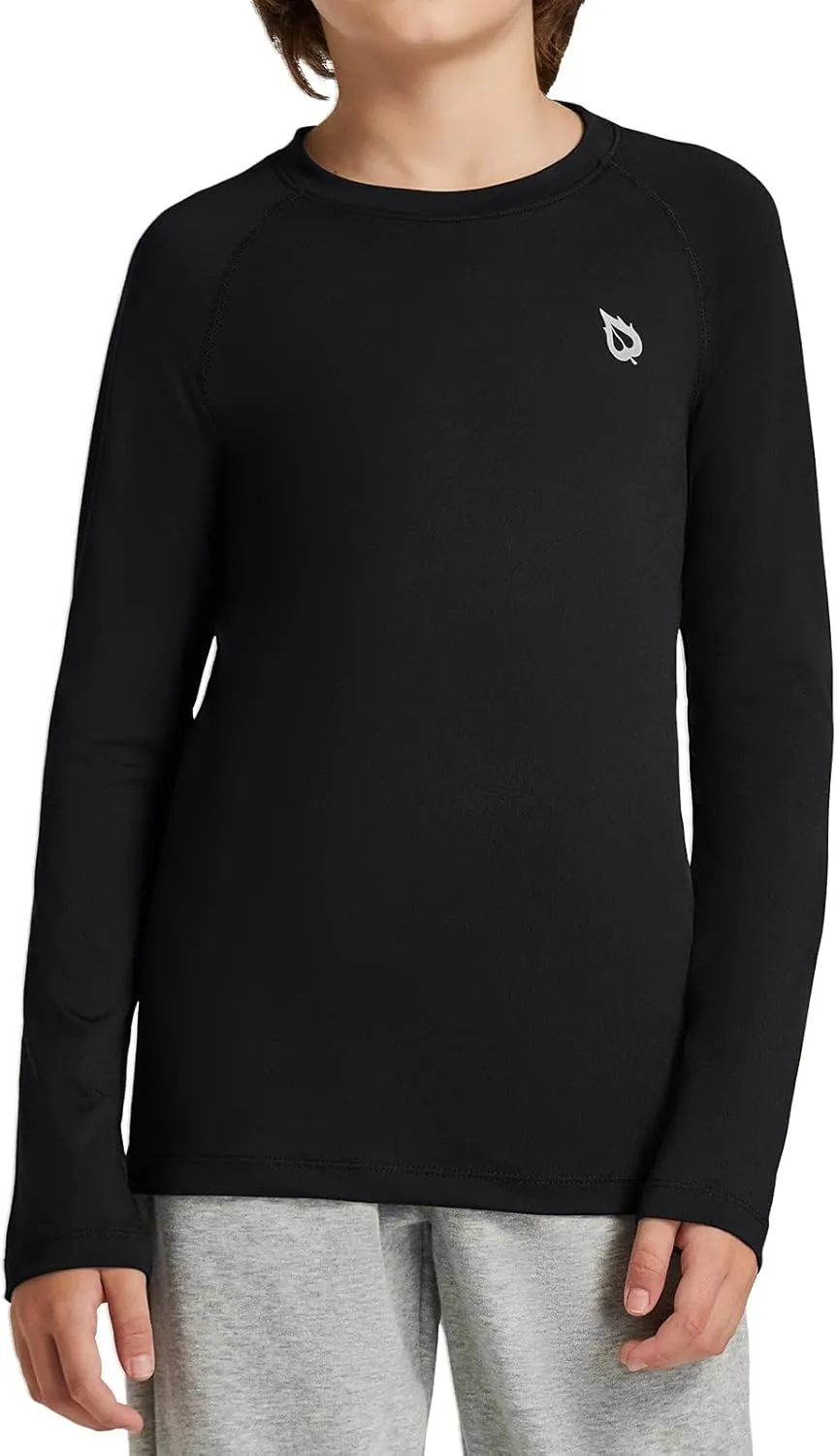 baleaf Boys Compression Shirt Long Sleeve Youth Undershirts Kids Football Baseball Baselayer Cold Gear Quick Dry