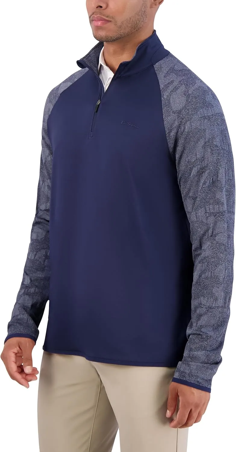 Ben Sherman Men's Quarter Zip Pullover Sweater  Lightweight, Casual, Work, Golf & Everyday Wear