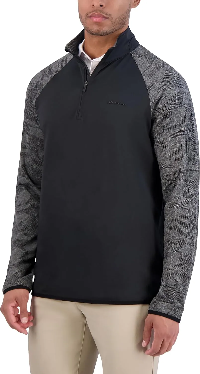 Ben Sherman Men's Quarter Zip Pullover Sweater  Lightweight, Casual, Work, Golf & Everyday Wear