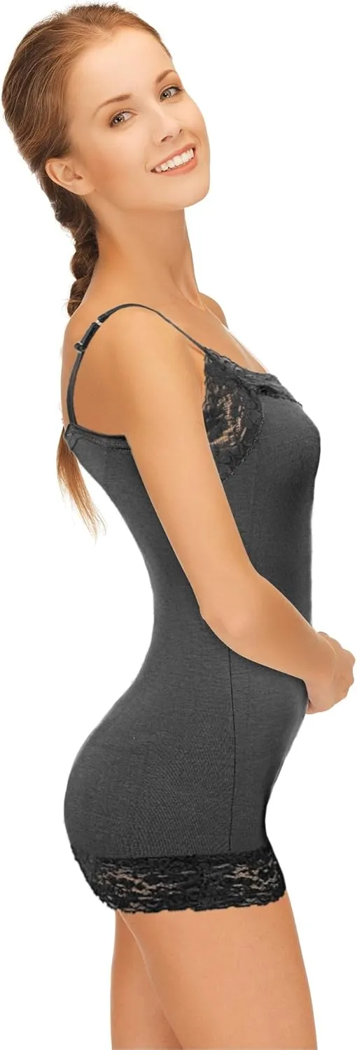 Bencailor 6 Pcs Women's Long Tank Tops, Long Camisole Workout Tops for Adjustable Spaghetti Strap Women Camis Undershirts