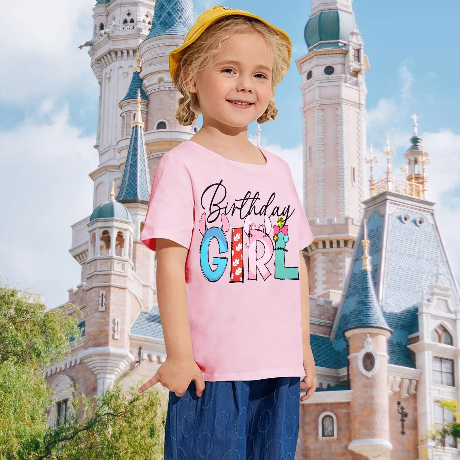 Birthday Girl Shirt Magical Castle Tshirt Birthday Shirts for Kids Funny Birthday Party Gift Tees Cute Graphic Tops
