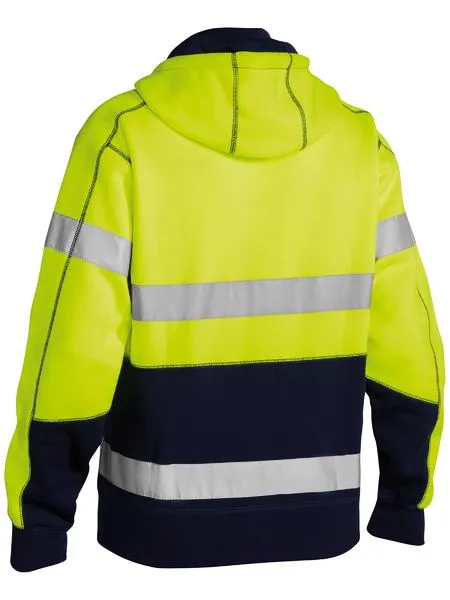 Bisley Hi Vis 2 Tone Taped Full Zip Sherpa Lined Hoodie BK6988T