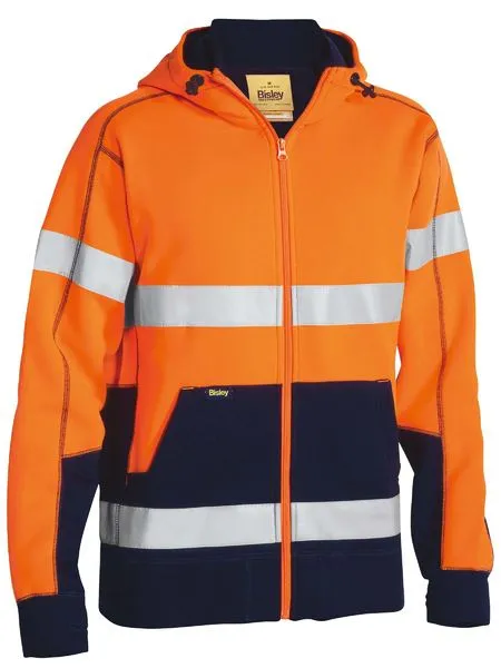 Bisley Hi Vis 2 Tone Taped Full Zip Sherpa Lined Hoodie BK6988T