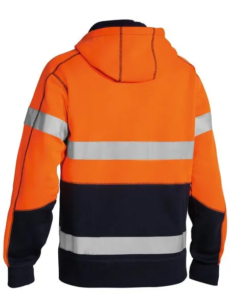 Bisley Hi Vis 2 Tone Taped Full Zip Sherpa Lined Hoodie BK6988T