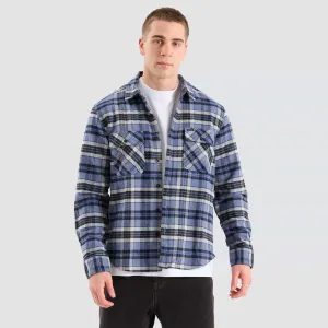 Bowery Heavy Long Sleeve Flannel Blue/Black Check