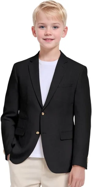 Boys Linen Suit Jacket Summer Casual Sport Coats Wedding Guest Outfit Linen Blazer for Boy School Uniform Beach Wedding