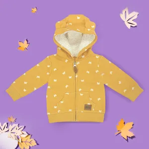 Butterfly print - Fleece Hooded Jacket with 3D ears Toddler