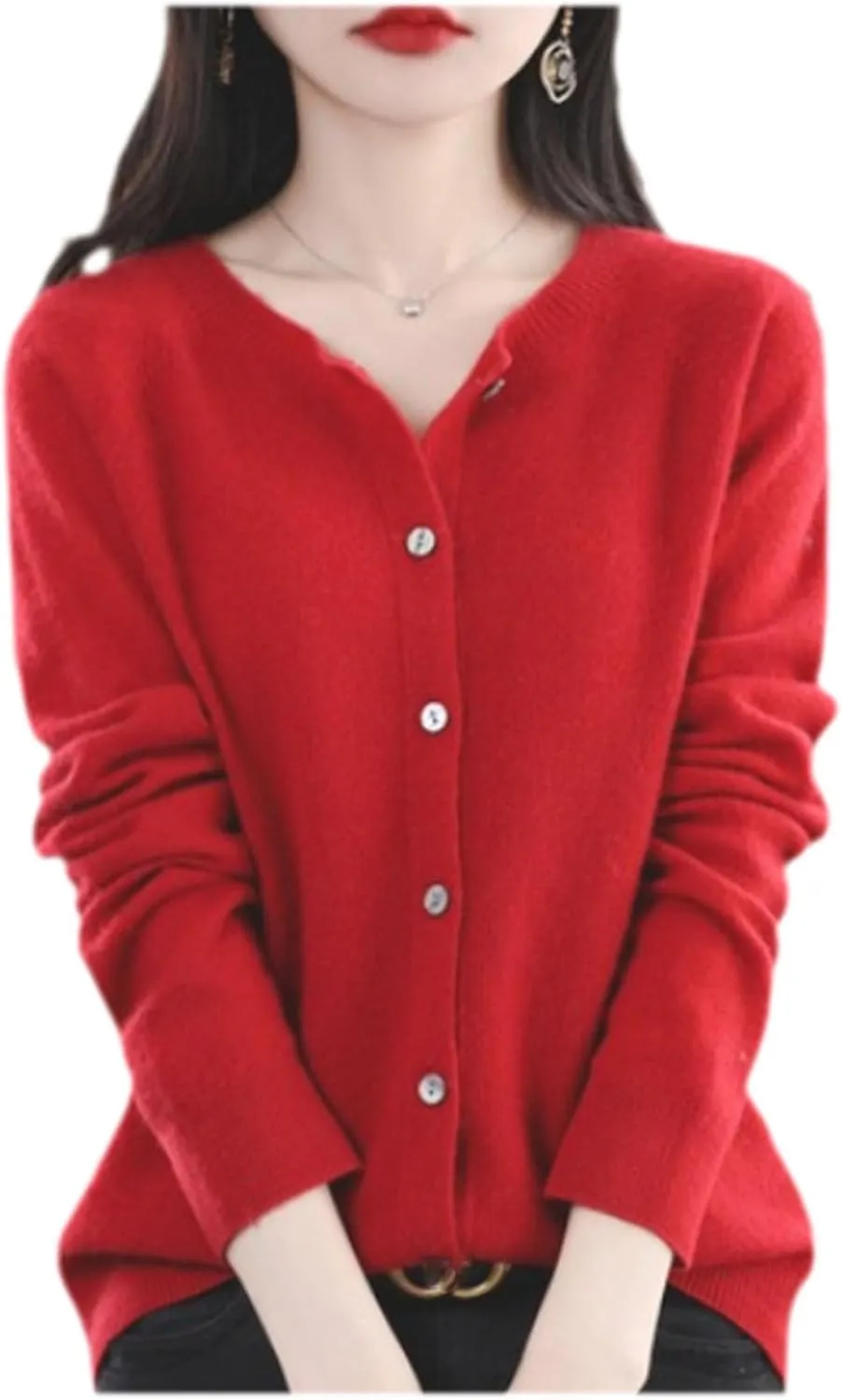 Cashmere Cardigans for Women,Cashmere Sweaters for Women,Cashmeres Button Front Long Sleeve Cardigan
