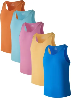 CF Men's Undershirts Bamboo Viscose Tank Tops Men Crew Neck Moisture Wicking Tank Shirts 3/5 Pack
