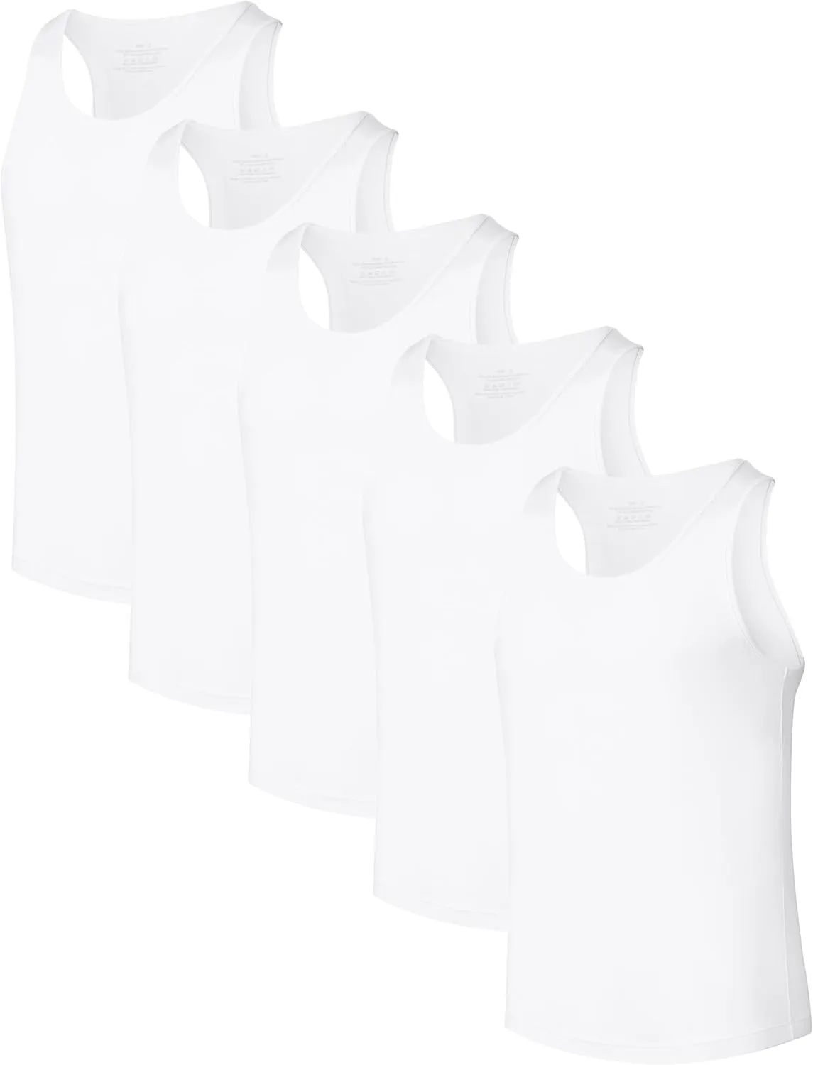 CF Men's Undershirts Bamboo Viscose Tank Tops Men Crew Neck Moisture Wicking Tank Shirts 3/5 Pack