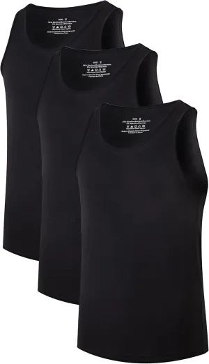 CF Men's Undershirts Bamboo Viscose Tank Tops Men Crew Neck Moisture Wicking Tank Shirts 3/5 Pack