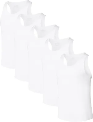CF Men's Undershirts Bamboo Viscose Tank Tops Men Crew Neck Moisture Wicking Tank Shirts 3/5 Pack