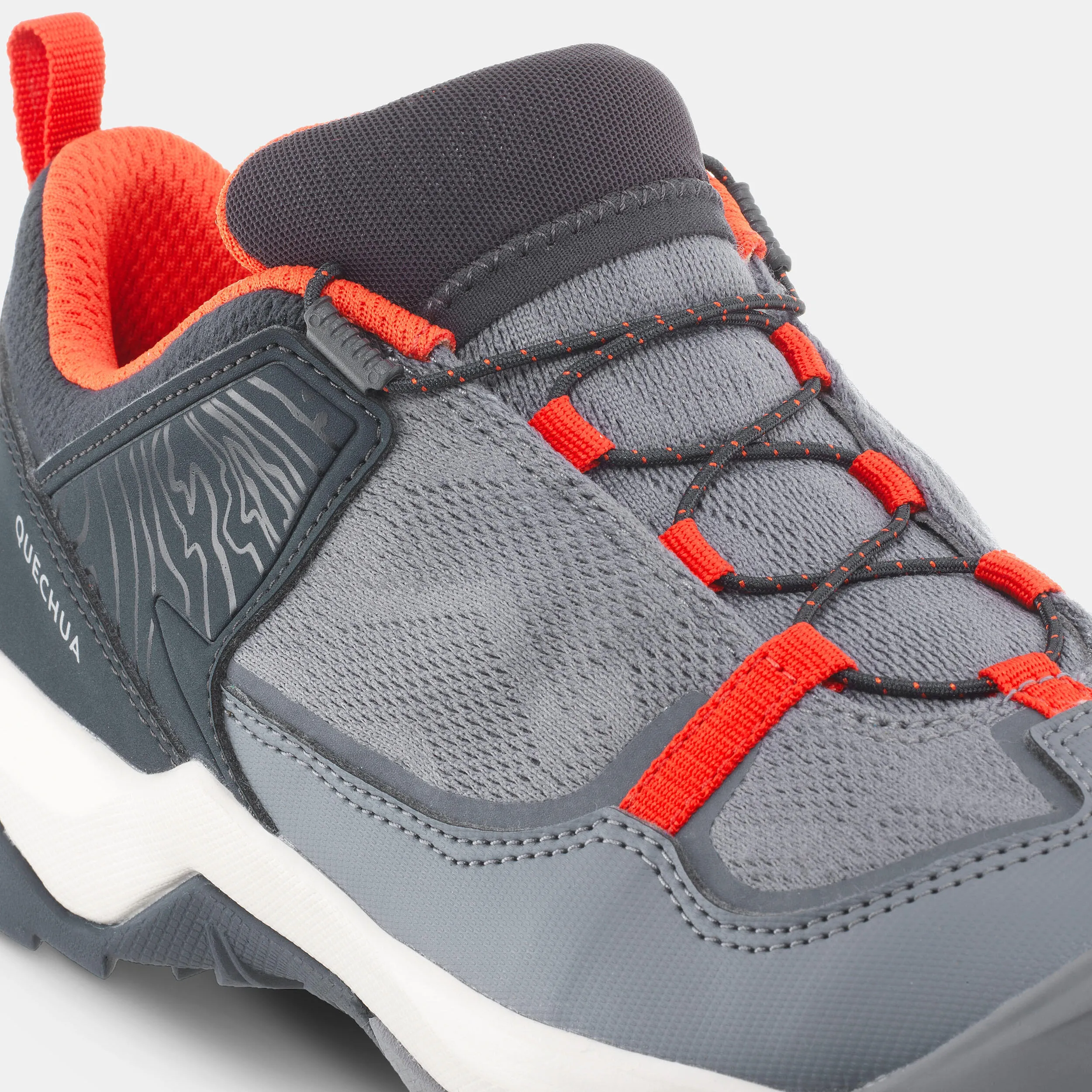 Children's hiking boots Quechua CrossRock with quick lacing, gray