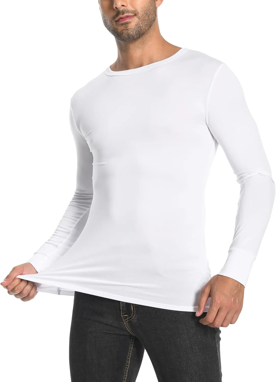 Comfneat Men's 3-Pack Thermal Undershirts Long Sleeve Base Layer