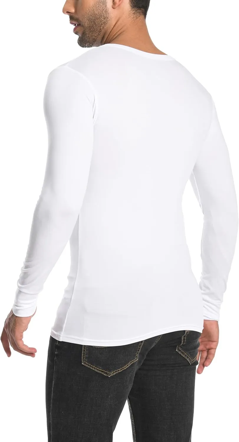 Comfneat Men's 3-Pack Thermal Undershirts Long Sleeve Base Layer
