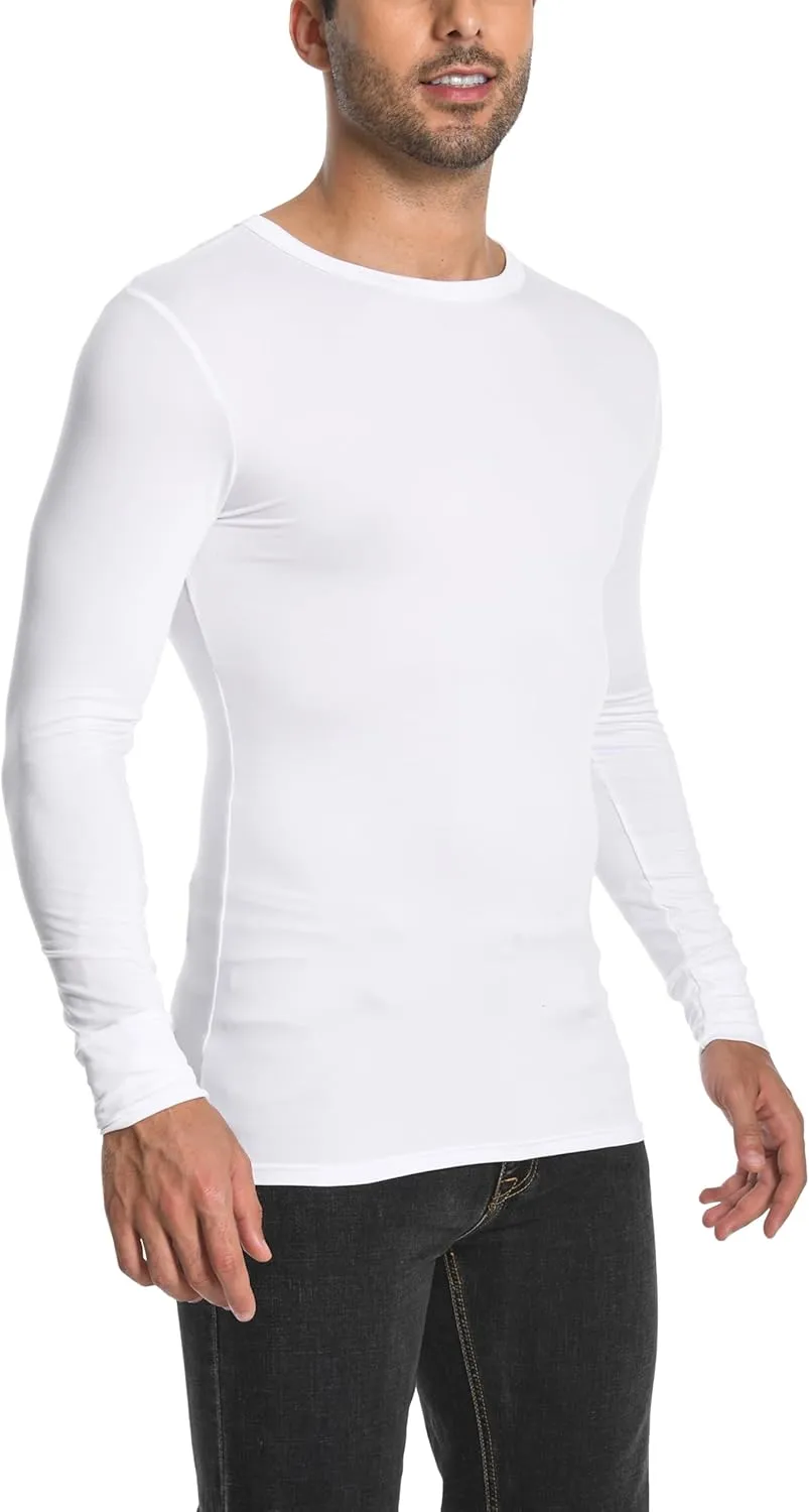Comfneat Men's 3-Pack Thermal Undershirts Long Sleeve Base Layer