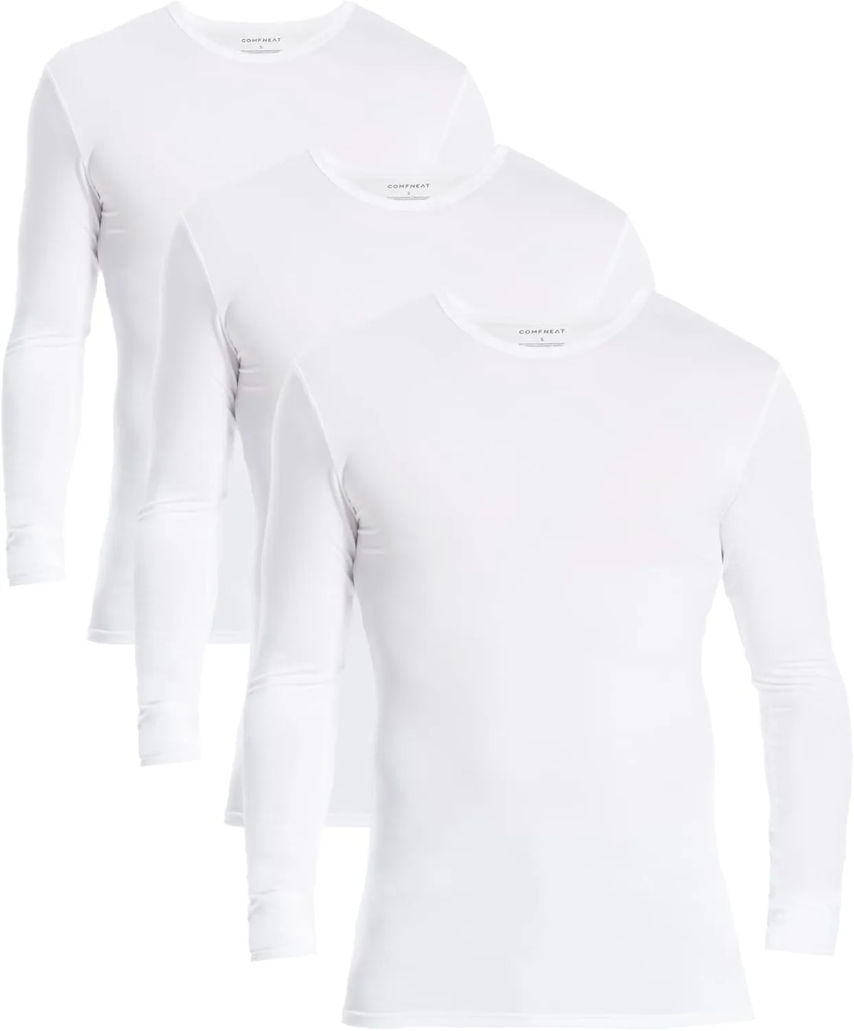 Comfneat Men's 3-Pack Thermal Undershirts Long Sleeve Base Layer