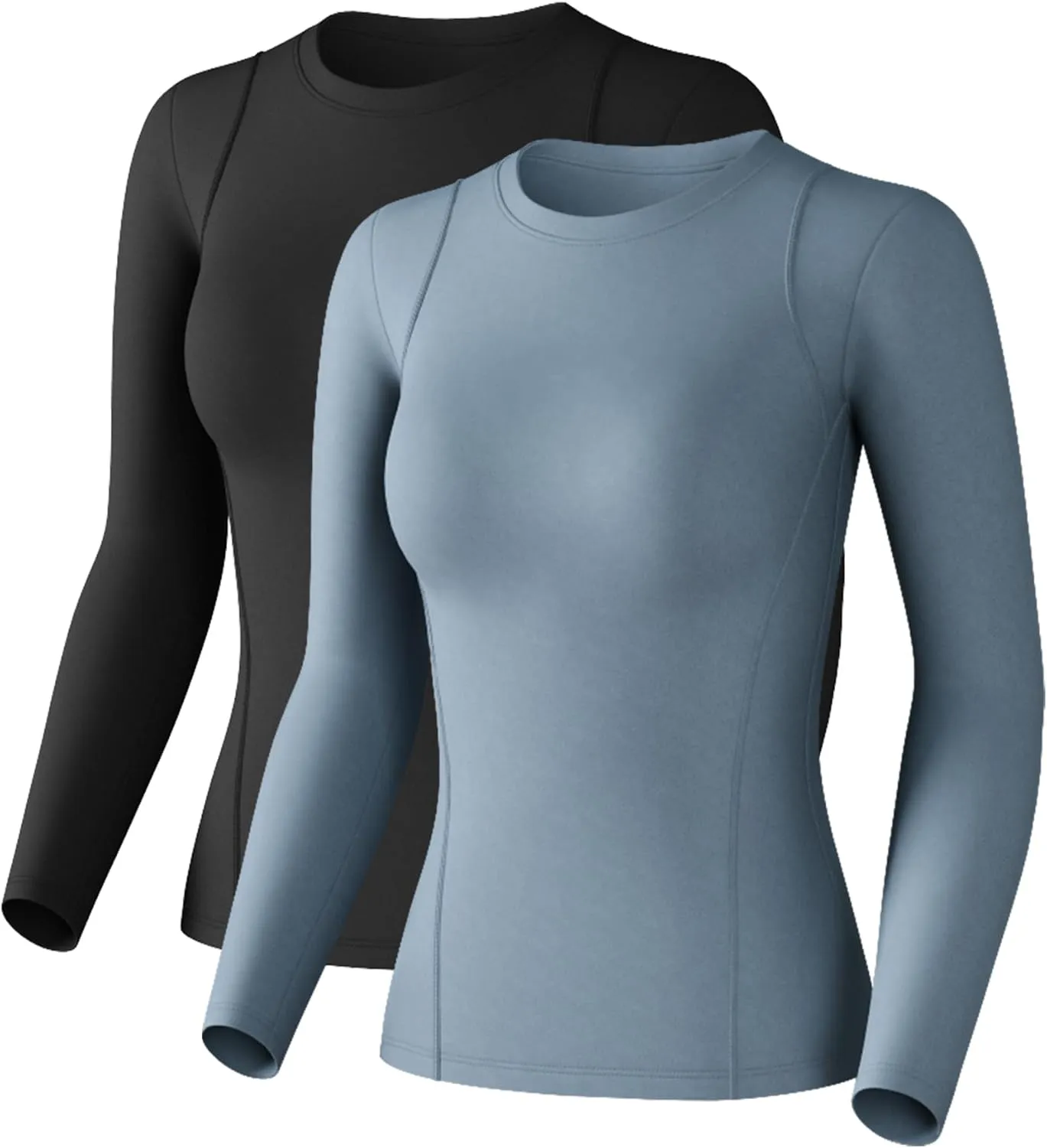 Compression Shirts Woman Long Sleeve Athletic Workout Tops Cool Dry Sun Protection Baselayer for Gym Yoga Running Gear
