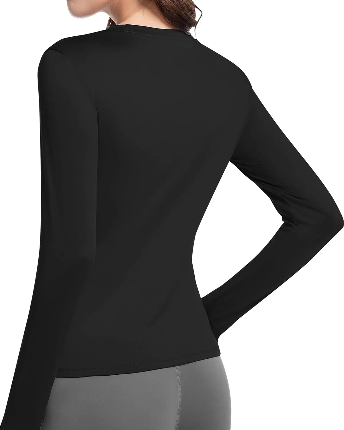 Compression Shirts Woman Long Sleeve Athletic Workout Tops Cool Dry Sun Protection Baselayer for Gym Yoga Running Gear