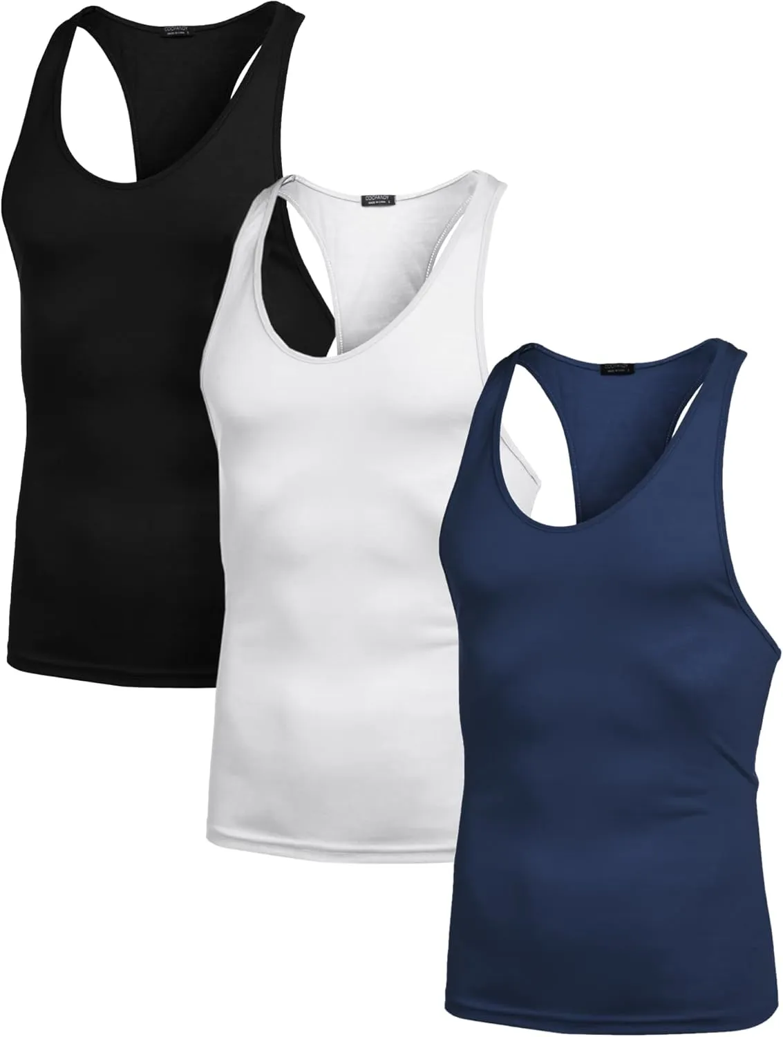 COOFANDY Men's 3 Pack Tank Tops Gym Workout Shirt Y-Back Sleeveless Muscle Fitness Bodybuilding Tank Shirts