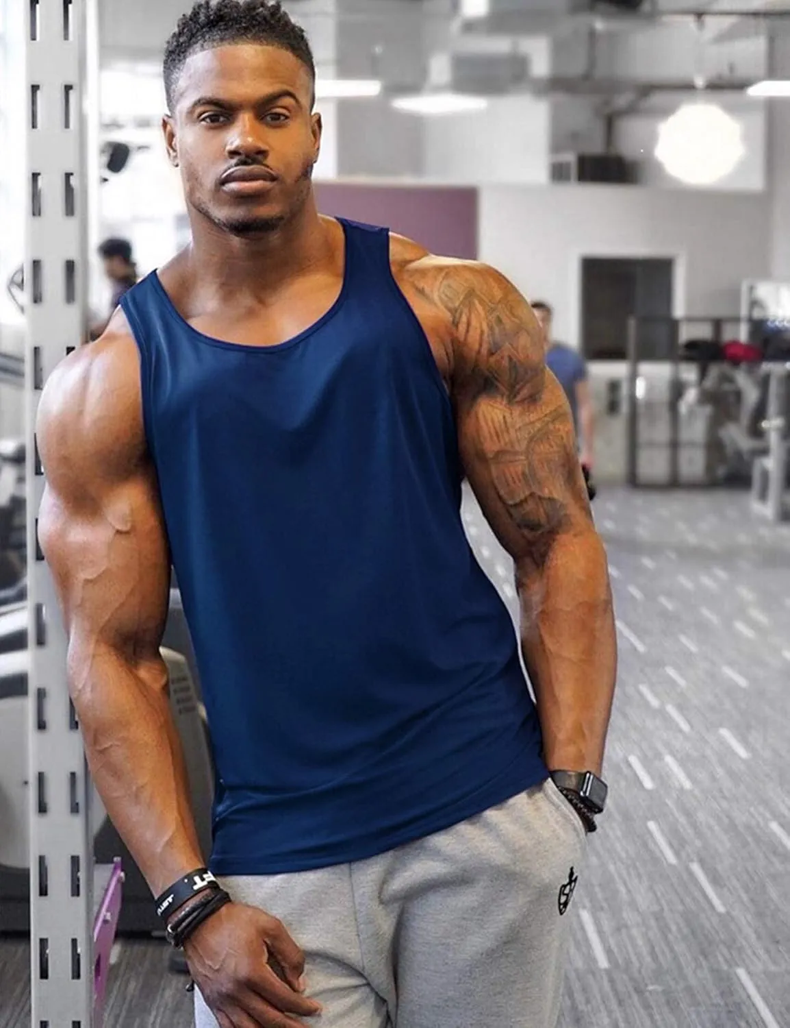 COOFANDY Men's 3 Pack Tank Tops Gym Workout Shirt Y-Back Sleeveless Muscle Fitness Bodybuilding Tank Shirts