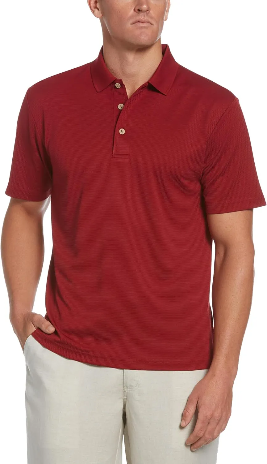 Cubavera mens Essential Textured Performance Polo Shirt, Moisture-wicking Technology