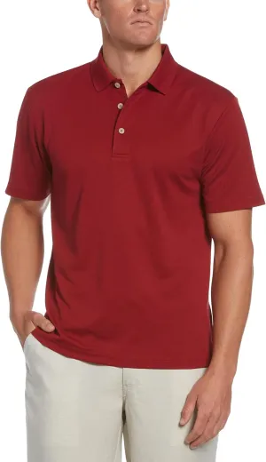 Cubavera mens Essential Textured Performance Polo Shirt, Moisture-wicking Technology