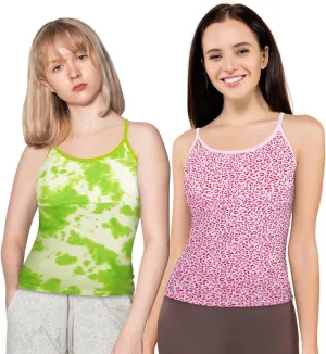 DChica Padded Camisole Bra for Girls, Teen & Young Women Round Neck Padded Undershirts for Summer Occasion