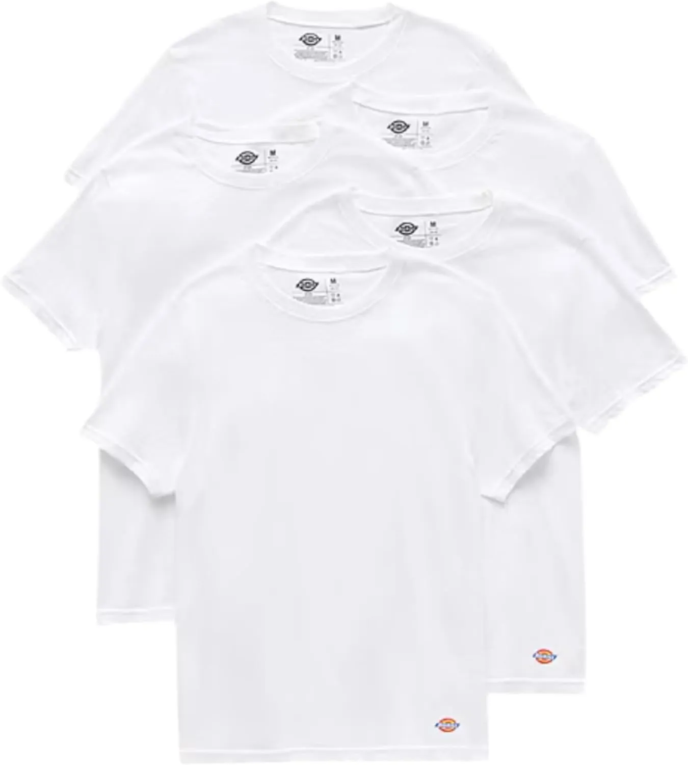 Dickies Mens Crew Neck Short Sleeve Undershirt 5 Pack