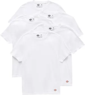 Dickies Mens Crew Neck Short Sleeve Undershirt 5 Pack