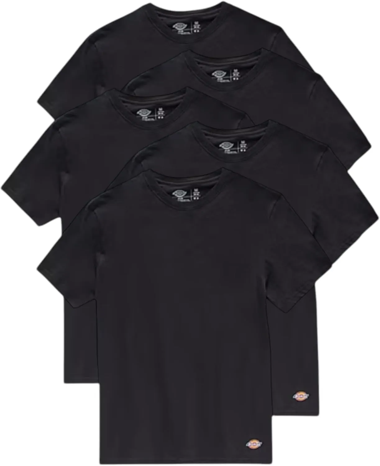 Dickies Mens Crew Neck Short Sleeve Undershirt 5 Pack