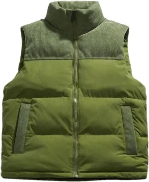Dninmim Mens Outdoors Vests Cotton-Padded Men's Winter Vest Warm Hooded Waistcoat Casual Male Coats Vests