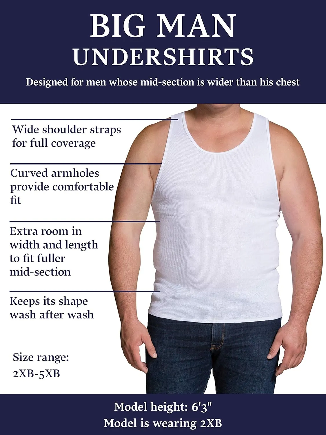 Fruit of the Loom mens Big and Tall Tag-free Undershirts