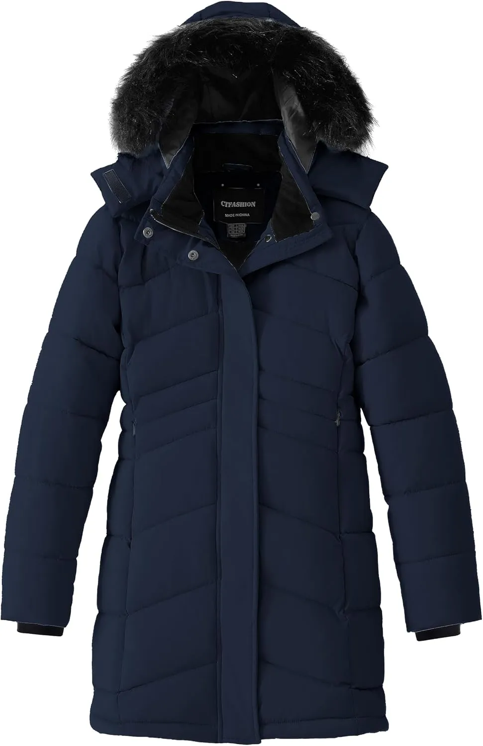 Girl's Winter Coats Kids Waterproof Long Puffer Jacket Thicken Fleece Lined Ski Parka with Detachable Fur Hooded